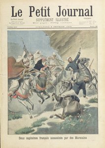 Mord på to franske kaptajner fra Fremmedlegionen af marokkanere fra Beni-Smir-stammen, forsideillustration af 