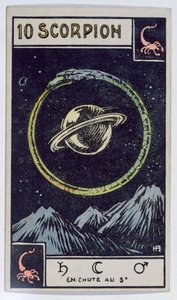 Astrologisk tarotkort, der forestiller Skorpionen af French School