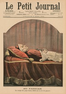 I Vatikanet, pave Leo XIII liggende i stat, forsideillustration fra 