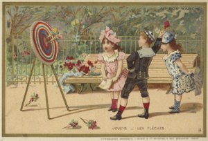 Au Bon Marche-kort med børnespil af French School