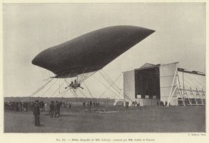 Styrbar ballon af MM Lebaudy, bygget af MM Julliot og Surcouf (gravering) af French School