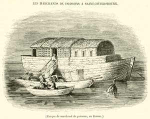 Fiskehandlerbåd, i Rusland (gravering) af French School