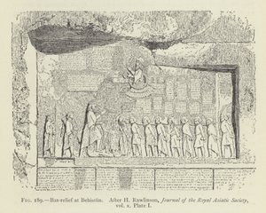 Bas-relief ved Behistun af French School