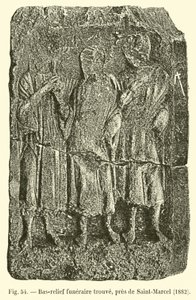 Begravelsesbas-relief fundet nær Saint-Marcel, 1882 af French School
