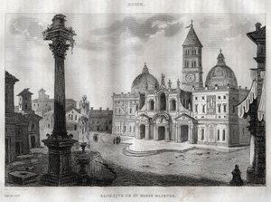 Basilica di Santa Maria Maggiore - Rom - Basilica di Santa Maria Maggiore (Basilica di Santa Maria Maggiore) Rom - Indgravering fra "" maleriske Italien "" - Historisk og beskrivende maleri af Italien "" af M. de Norvins, Ch. Nodier 1834- 1836. af French School