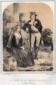 Baskiske kostumer - Den stumme i Ossau-dalen - indgravering i "Les soirees de mon uncle souvenirs et recits de voyages" af MORING MICHEL - Slutningen af ​​det 19. århundrede af French School