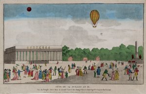 Bastilledagen, Paris, 14. juli 1801 (håndfarvet gravering) af French School