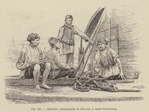 Bateliers (gravering) af French School