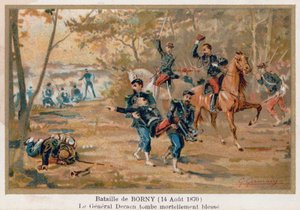 Slaget ved Borney-Colombey, hvor general Decaen blev dødeligt såret af French School
