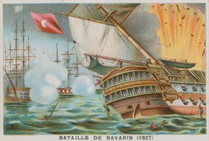 Slaget ved Navarino, 1827 af French School