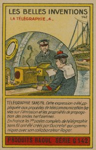 Smukt opfindelseskort, telegrafi af French School