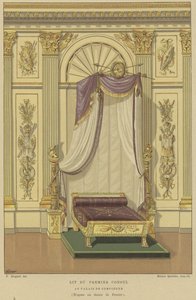 Seng af Napoleon Bonaparte, da den første konsul, Palace of Compiegne, Frankrig af French School