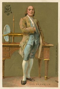 Benjamin Franklin, amerikansk videnskabsmand, opfinder og politiker. Uddannelseskort.