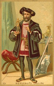 Benvenuto Cellini, italiensk kunstner (chromolitho) af French School