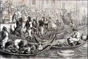 Fiskemarkedet i Bergen i 1860
