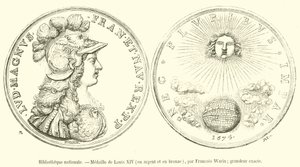 Nationalbiblioteket, Louis XIV-medalje, i sølv og bronze (gravering) af French School