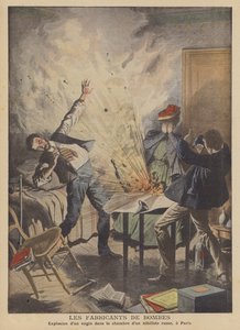 Bombefremstillere (farve litho) af French School