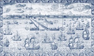 Bombardement af Dunkerque den 11. august 1695 (keramik) af French School
