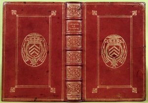 Bogomslag af Annals of Tacitus med våbenskjold af Armand-Jean du Plessis, kardinal Richelieu (1585-1642) (rødt læder og guld) af French School