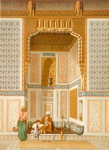 Bordeyny-moskeen, Kairo (farve litho) af French School