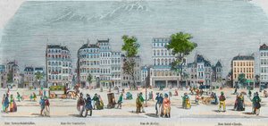 Boulevard Beaumarchais sydside - rue Neuve-Saint-Gilles - rue des Tournelles - rue de Harlay - rue Saint-Claude - Indgravering i "Tableau-de-Paris" af Edmond Texier 1852 af French School