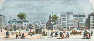 Boulevard des Filles du Calvaire og Boulevard du Temple - Rue Pont aux Choux - Rue des Filles-du-Calvaire - Rue Saintonge - Indgraveret i "Tableau-de-Paris" af Edmond Texier 1852 af French School