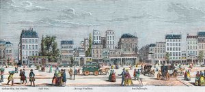 Boulevard du Temple sydside - Rue Charlot - Cafe Turk - Passage Vendome - Rue du Temple - Indgravering i "Tableau-de-Paris" af Edmond Texier 1852 af French School