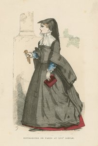 Bourgeois Parisian woman, 16th Century  af French School