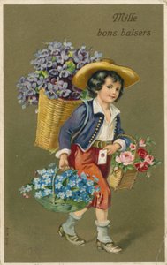 Dreng bærer blomster af French School