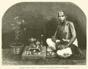 Brahman beder (gravering) af French School