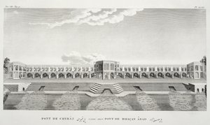 Bridge of Shiraz, Isfahan, fra Voyages du Chevelier Chardin en Perse, et en autres Lieux d