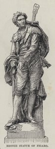 Bronzestatue af Figaro (gravering) af French School
