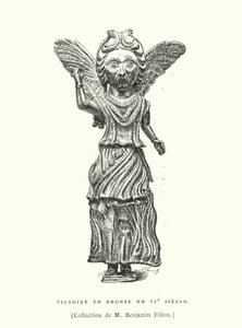 Bronzefigur af Sejr, 6. århundrede (gravering) af French School