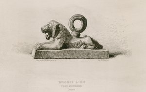 Bronzeløve, fra Khorsabad, Louvre (gravering) af French School