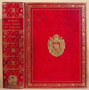 Budgetter for byer i det franske imperium, bundet med Napoleon Bonapartes våbenskjold (1769-1821) 1810 (rødt marokkansk læder og guld) (se også 165117) af French School