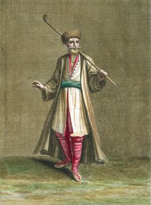 Bulgarsk kostume, illustration fra Recueil de Costumes du Levant, 1707-8 af French School