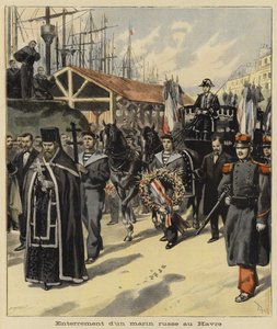 Begravelse af en russisk sømand i Le Havre, Frankrig, 1897