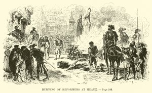 Afbrænding af reformatorer i Meaux af French School