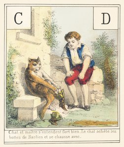 C D: Kat og herre kommer rigtig godt ud af det Katten knopper Bastiens støvler og støvler med af French School