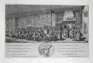 Cabaret du Tambour Royal af Jean Ramponneau (1724-1802), gravering. Frankrig af French School