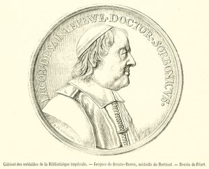 Kabinet med medaljer fra det kejserlige bibliotek, Jacques de Sainte-Beuve, medalje af Bertinet (gravering) af French School