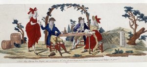Café i Paris: chez Chereau, rue Jacques - gravering af French School
