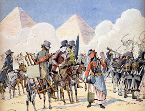 Kampagne (Ekspedition) af Egypten (1798-1801): den franske hær i Egypten under Napoleon Bonaparte: kunstnerne, der følger hæren af French School