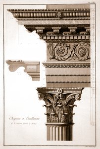 Capital & Entablature, Maison Carrée, Nimes, Frankrig af French School