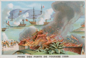 Tilfangetagelse af forterne i Tourane, 1859 af French School