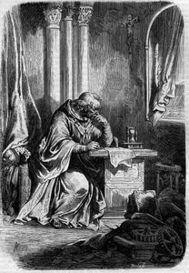 Kardinal elsker af pave Jeanne (pave fra 855 til 858). Indgravering i "Historien om paver-konger-dronninger-og-kejsere gennem århundreder"" af Maurice Lachatre af French School