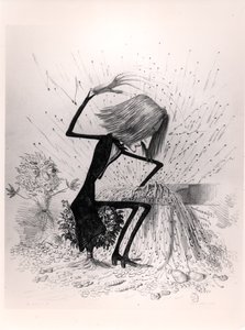 Karikatur af Franz Liszt (1811-86) spiller klaver, 1845 af French School