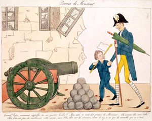 Karikatur af Charles X (1757-1836) og Henri (1820-83) Duc de Bordeaux, 25. juli 1830 af French School