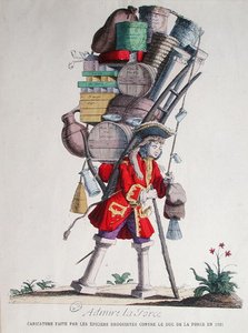 Karikatur af Henri Jacques Nompar de Caumont (1675-1726), 5. Duc de la Force, lavet af 