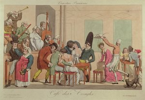 Karikatur af Cafe des Aveugles, ca. 1800 af French School